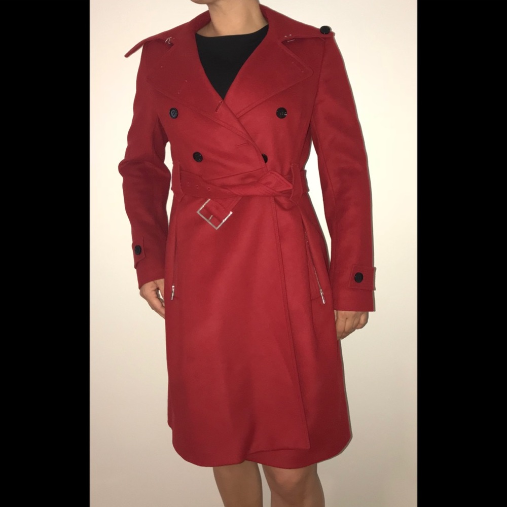 Karen Millen Trench Coat in Red